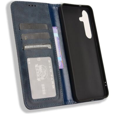 Чехол-книжка Deexe Retro Style для Samsung Galaxy S26 FE - Blue