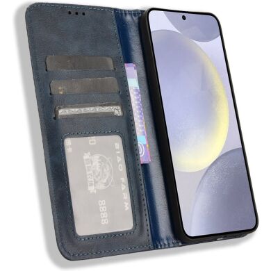 Чехол-книжка Deexe Retro Style для Samsung Galaxy S26 FE - Blue
