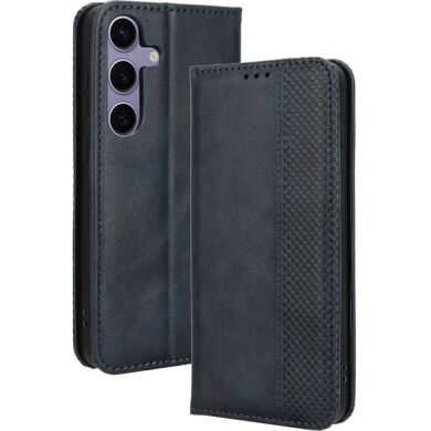 Чехол-книжка Deexe Retro Style для Samsung Galaxy S26 FE - Blue