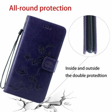 Чехол UniCase Butterfly Pattern для Samsung Galaxy A20s (A207) - Dark Purple