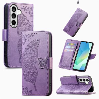 Чохол UniCase Butterfly Pattern для Samsung Galaxy A37 (A376) - Light Purple