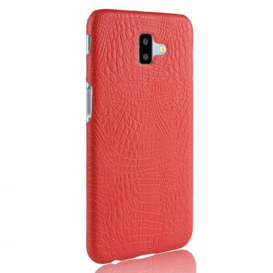 Пластиковый чехол Deexe Croco Style для Samsung Galaxy J6+ (J610) - Red