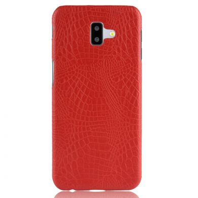 Пластиковый чехол Deexe Croco Style для Samsung Galaxy J6+ (J610) - Red
