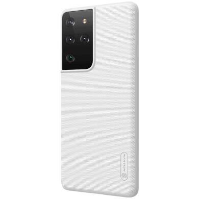 Пластиковый чехол NILLKIN Frosted Shield для Samsung Galaxy S21 Ultra - White