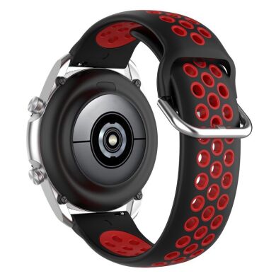 Ремешок Deexe Dual Color для Samsung Galaxy Watch 3 (41mm) - Black / Red