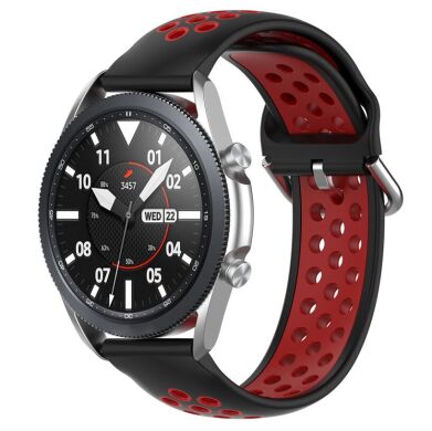 Ремешок Deexe Dual Color для Samsung Galaxy Watch 3 (41mm) - Black / Red