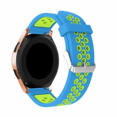 Ремешок Deexe Dual Color для Samsung Galaxy Watch 42mm / Watch 3 41mm - Sky Blue / Green