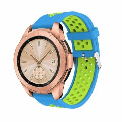 Ремінець Deexe Dual Color для Samsung Galaxy Watch 42mm / Watch 3 41mm - Sky Blue / Green