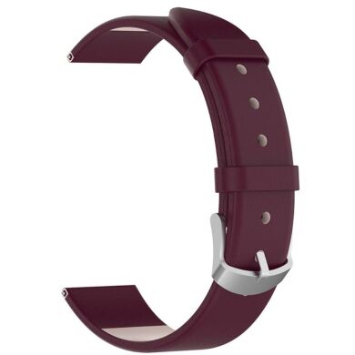 Ремешок Deexe Leather Band для часов с шириной крепления 20 мм - Wine Red