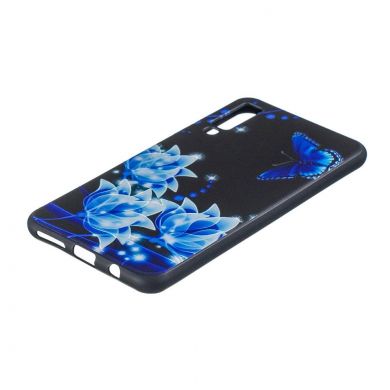 Силиконовый (TPU) чехол Deexe Life Style для Samsung Galaxy A7 2018 (A750) - Blue Flower and Butterfly