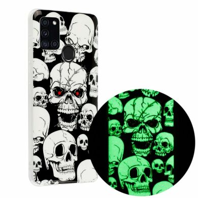Силиконовый (TPU) чехол Deexe LumiCase для Samsung Galaxy A21s (A217) - Cool Skulls