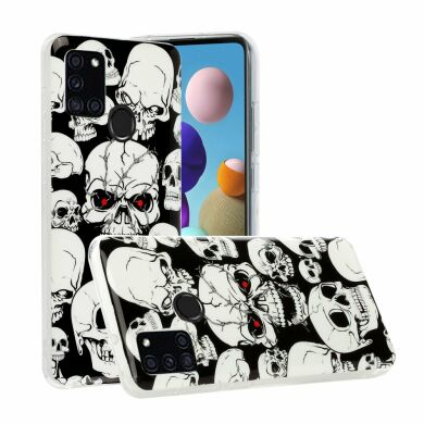 Силиконовый (TPU) чехол Deexe LumiCase для Samsung Galaxy A21s (A217) - Cool Skulls