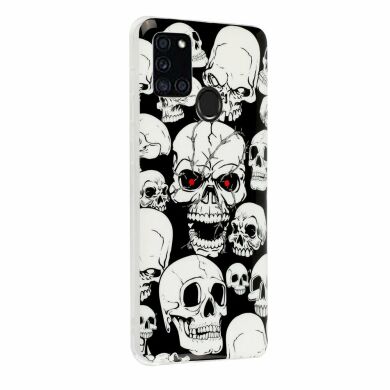 Силиконовый (TPU) чехол Deexe LumiCase для Samsung Galaxy A21s (A217) - Cool Skulls