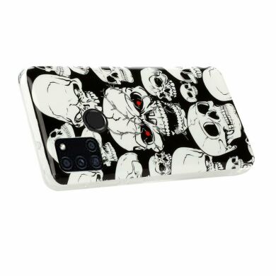 Силиконовый (TPU) чехол Deexe LumiCase для Samsung Galaxy A21s (A217) - Cool Skulls