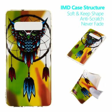 Силиконовый (TPU) чехол Deexe LumiCase для Samsung Galaxy S10 Plus (G975) - Owl Dream Catcher