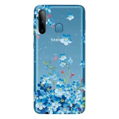 Силиконовый (TPU) чехол Deexe Pretty Glossy для Samsung Galaxy A11 (A115) / Galaxy M11 (M115) - Blue Flower