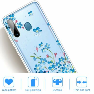 Силіконовий (TPU) чохол Deexe Pretty Glossy для Samsung Galaxy A11 (A115) / Galaxy M11 (M115) - Blue Flower