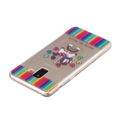 Силиконовый (TPU) чехол Deexe Pretty Glossy для Samsung Galaxy A8+ (A730) - Horse and Hearts
