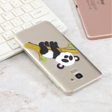 Силиконовый (TPU) чехол Deexe Pretty Glossy для Samsung Galaxy J6 2018 (J600) - Panda Climbing Tree
