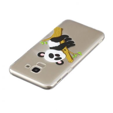 Силиконовый (TPU) чехол Deexe Pretty Glossy для Samsung Galaxy J6 2018 (J600) - Panda Climbing Tree