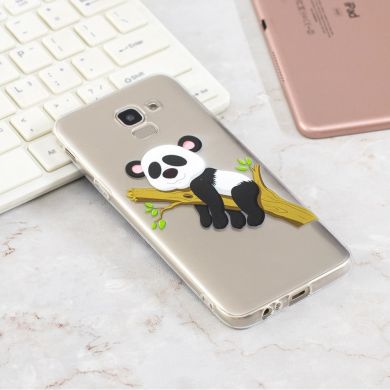 Силіконовий (TPU) чохол Deexe Pretty Glossy для Samsung Galaxy J6 2018 (J600), Panda Climbing Tree
