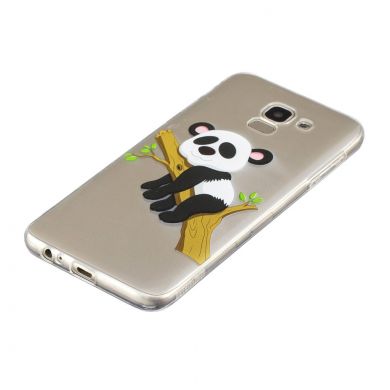 Силиконовый (TPU) чехол Deexe Pretty Glossy для Samsung Galaxy J6 2018 (J600) - Panda Climbing Tree
