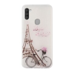 Силіконовий (TPU) чохол Deexe Pretty Glossy для Samsung Galaxy M11 (M115) - Eiffel Tower and Bicycle
