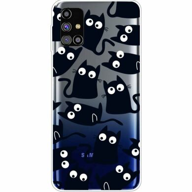 Силіконовий (TPU) чохол Deexe Pretty Glossy для Samsung Galaxy M31s (M317) - Black Cat