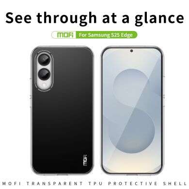 Силиконовый (TPU) чехол MOFI Thin Guard для Samsung Galaxy S25 Edge (S937) - Transparent