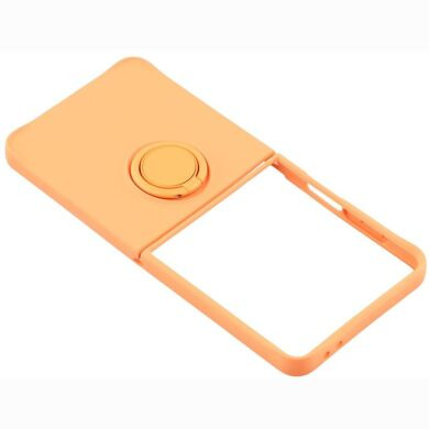 Силиконовый (TPU) чехол с кольцом Deexe Color Shell (FF) для Samsung Galaxy Flip 8 - Orange