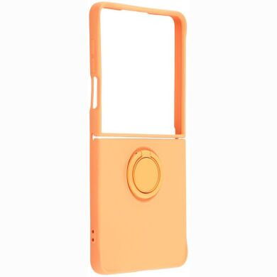 Силиконовый (TPU) чехол с кольцом Deexe Color Shell (FF) для Samsung Galaxy Flip 8 - Orange