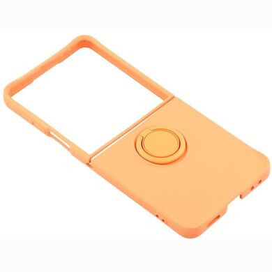 Силиконовый (TPU) чехол с кольцом Deexe Color Shell (FF) для Samsung Galaxy Flip 8 - Orange