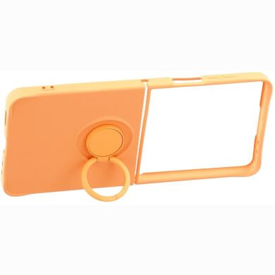 Силиконовый (TPU) чехол с кольцом Deexe Color Shell (FF) для Samsung Galaxy Flip 8 - Orange