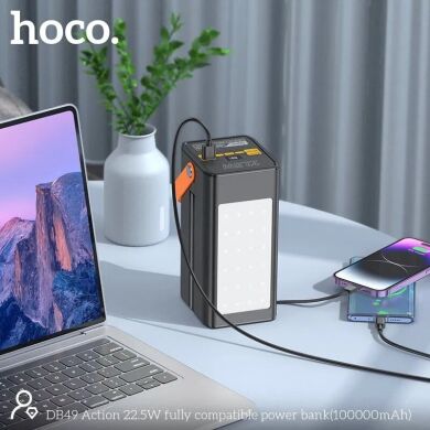 Внешний аккумулятор Hoco DB49 Action 22.5W (100000mAh) - Black