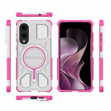 Защитный чехол Deexe Clear Bibercas для Samsung Galaxy S25 Edge (S937) - Pink