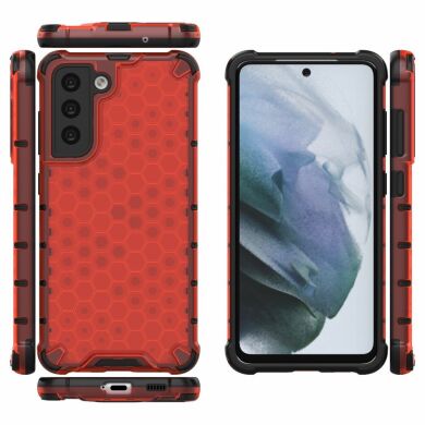 Захисний чохол Deexe Honeycomb Series для Samsung Galaxy S21 FE (G990) - Red