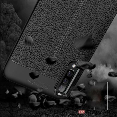 Защитный чехол Deexe Leather Cover для Samsung Galaxy A50 (A505) / A30s (A307) / A50s (A507) - Dark Blue