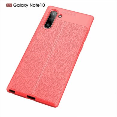 Захисний чохол Deexe Leather Cover для Samsung Galaxy Note 10 - Red
