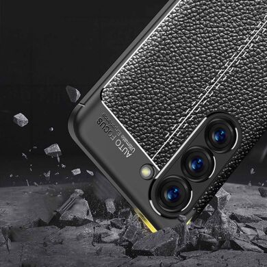Защитный чехол Deexe Leather Cover для Samsung Galaxy S23 - Black