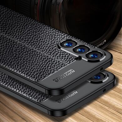 Защитный чехол Deexe Leather Cover для Samsung Galaxy S23 FE - Black