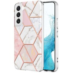 Защитный чехол Deexe Marble Pattern для Samsung Galaxy S23 - White / Pink
