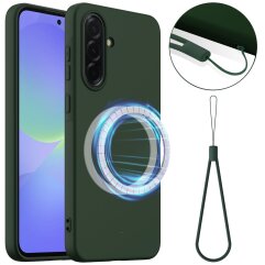 Захисний чохол Deexe Silicone Case with MagSafe для Samsung Galaxy A36 (A366) / A56 (A566) - Dark Green