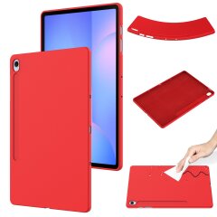 Защитный чехол Deexe Silicone Shell для Samsung Galaxy Tab S10 FE Plus - Red