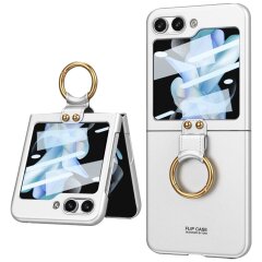 Защитный чехол GKK Ring Holder для Samsung Galaxy Flip 5 - Silver