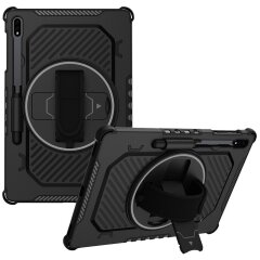 Защитный чехол Reframe Kickstand Strap для Samsung Galaxy Tab S7 FE / S7 Plus / S8 Plus / S9 Plus (T730/736/800/806/970/975/810/816) - Black