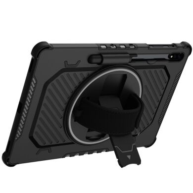 Защитный чехол Reframe Kickstand Strap для Samsung Galaxy Tab S7 FE / S7 Plus / S8 Plus / S9 Plus (T730/736/800/806/970/975/810/816) - Black