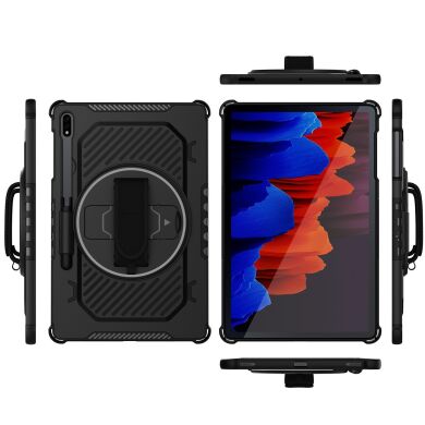 Защитный чехол Reframe Kickstand Strap для Samsung Galaxy Tab S7 FE / S7 Plus / S8 Plus / S9 Plus (T730/736/800/806/970/975/810/816) - Black