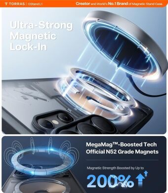 Защитный чехол TORRAS Ostand L1 (with MagSafe) для Samsung Galaxy S26 Ultra - Black