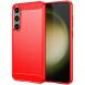 Защитный чехол UniCase Carbon для Samsung Galaxy S24 Plus - Red. Фото 1 из 8