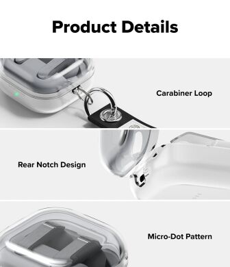 Захисний чохол Ringke Air (FH) для Samsung Galaxy Buds 4 / Buds 4 Pro (8800328818903) - Clear Black